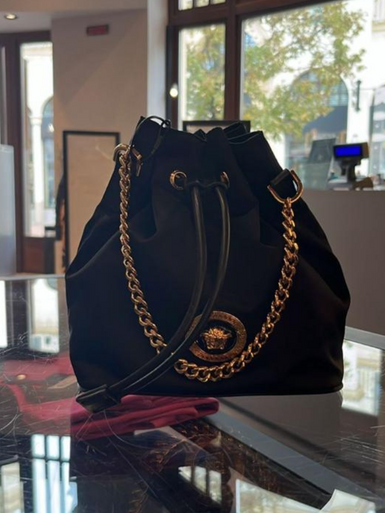 VERSACE Medusa Nylon Bunket Crossbody Bag image 1