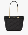 KATE SPADE Spade Flower Quilted Fabric Medium Tote - Black image