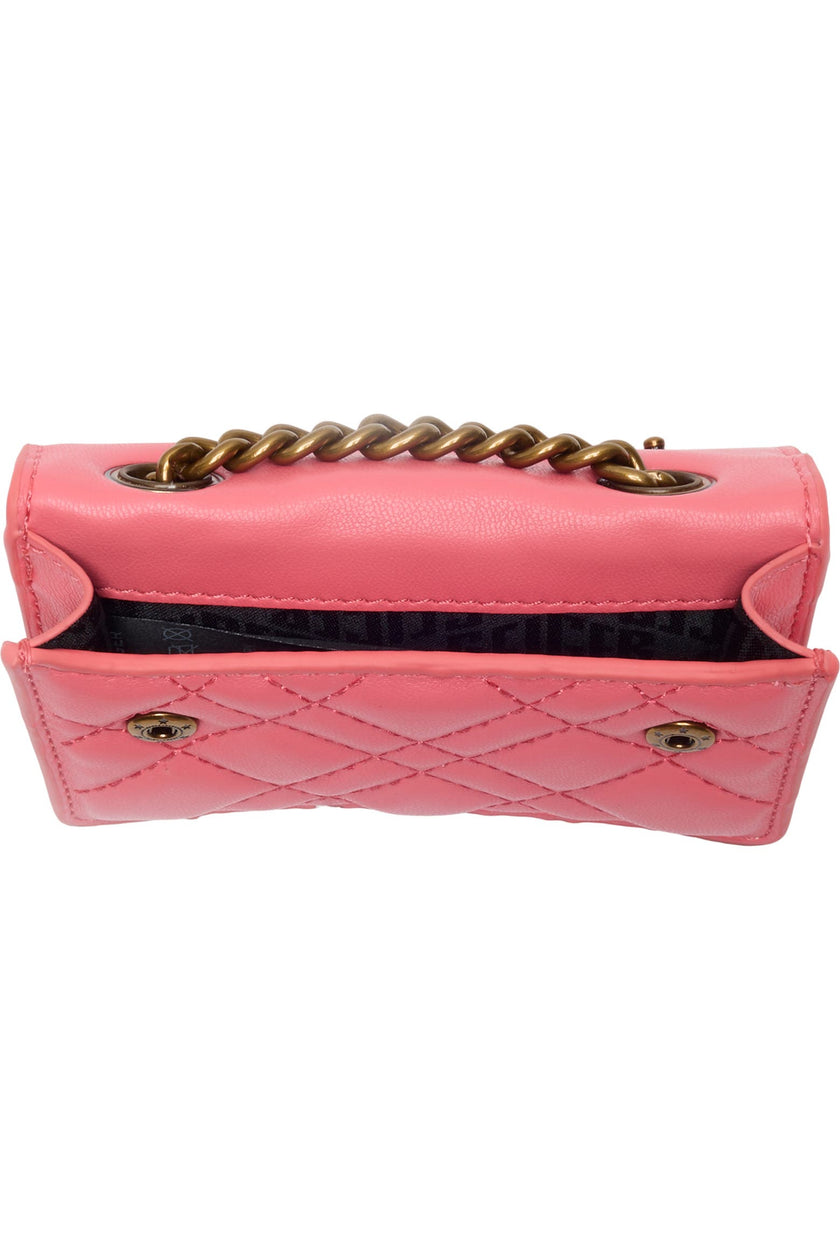 KURT GEIGER Micro Brixton Quilted Shoulder Bag - Open Pink