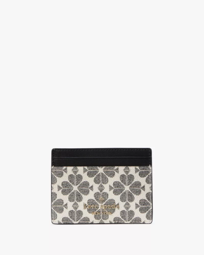KATE SPADE  Spade Flower Small Slim Card Holder - Black Multi image