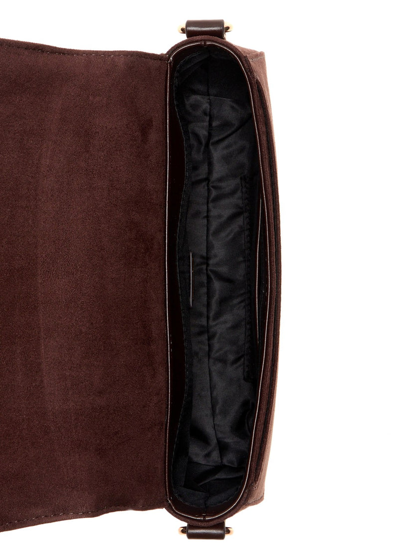 Guess Lumina Faux-Suede Shoulder Bag - Brown image 3