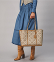 TORY BURCH Perry T Monogram Triple-compartment Tote image 0