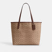 COACH City Tote Bag In Signature Canvas - Gold/Tan/Brown image 0