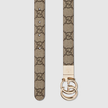 GUCCI GG Marmont Reversible Thin Belt - Beige Dark Brown image 2