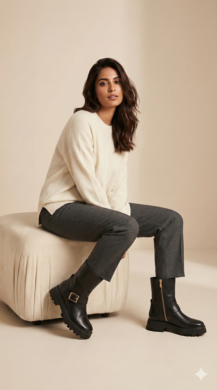 Michael Kors Easton Moto Boot Black Size 7.5 (@Delhi Studio) image 0