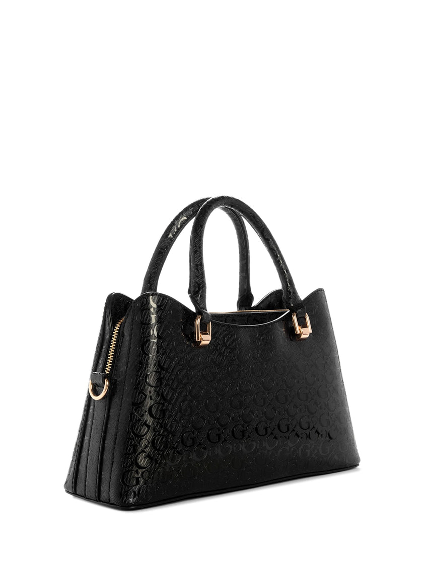 Guess Kiran Logo Shine Satchel - Black image 2