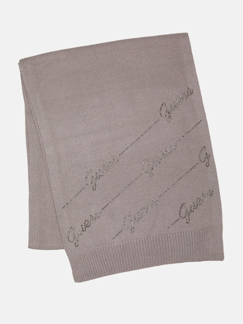 Guess Scarf Rhinestone Logo Scarf - Gray image 0