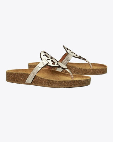 [AT DELHI] TORY BURCH Miller Cloud Sandal - Spark Gold / Natural image 0