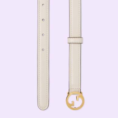 GUCCI Blondie thin White Leather Belt image 1