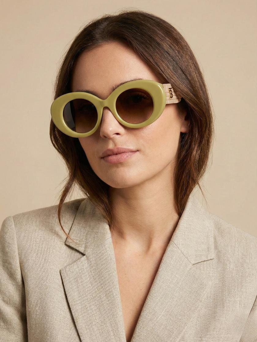 [AT DELHI] BURBERRY B 4370-U 3990/13 Thick Pistachio-Beige Sunglasses image 0