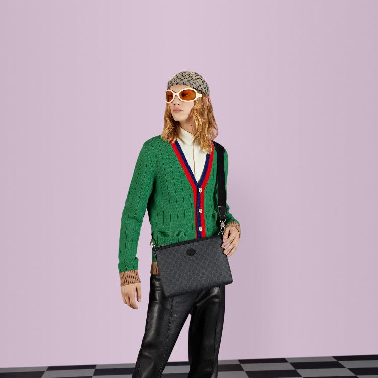 GUCCI Men's Messenger Bag Interlocking Black Supreme image 1