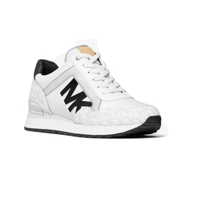 [ At India ] MIKHAEL KORS Women's Maddy Logo Trainer Sneakers Bright White