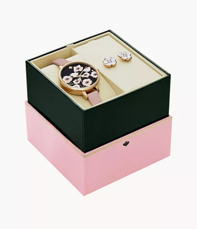 KATE SPADE  new york metro three-hand flower watch and earring set image 1