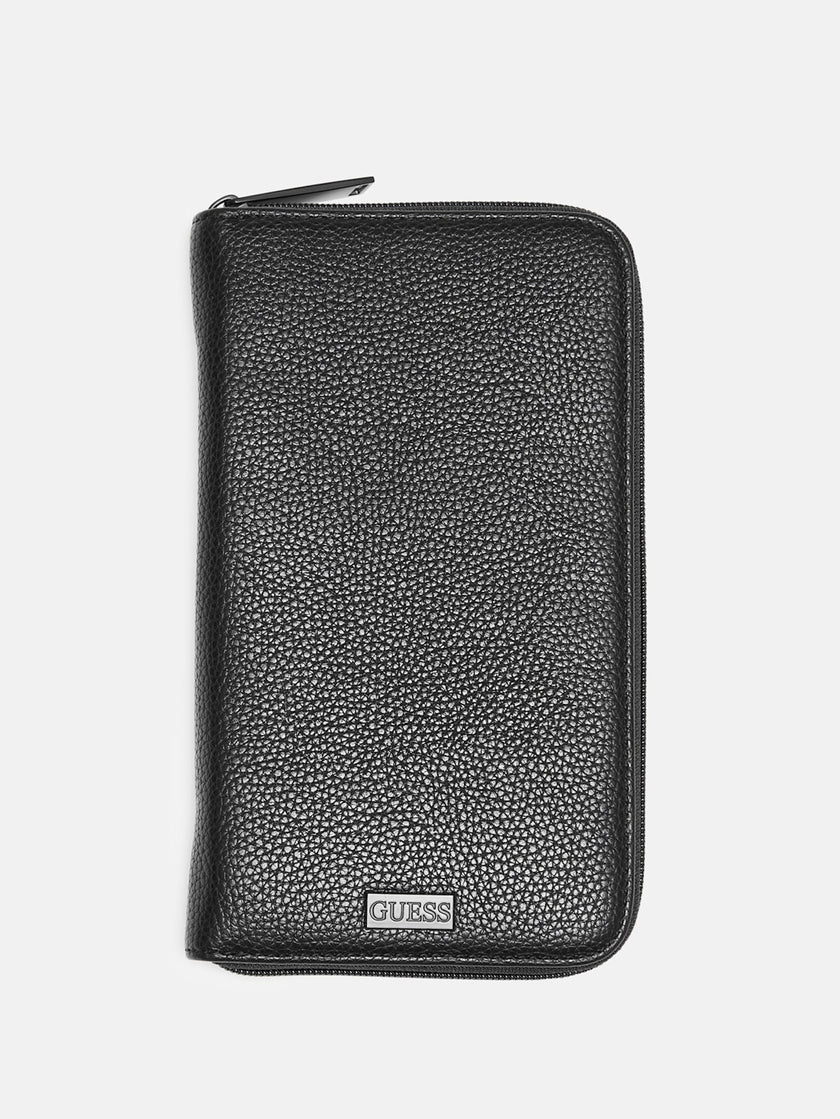 Guess Zip-Around Travel Wallet - Black image 0