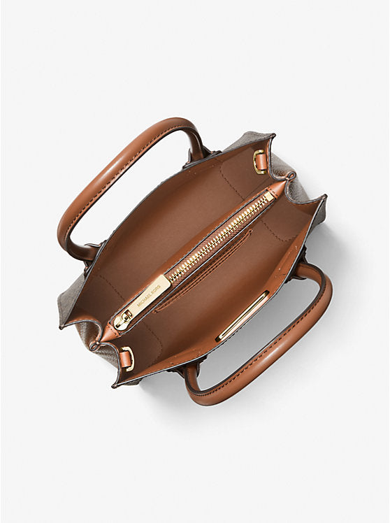 MICHAEL KORS Mercer Medium Logo and Leather Accordion Crossbody Bag - Brown image 2