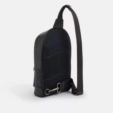 COACH West Pack In Signature Canvas With Varsity Stripe - Gunmetal/Charcoal/Denim/Chalk image 2