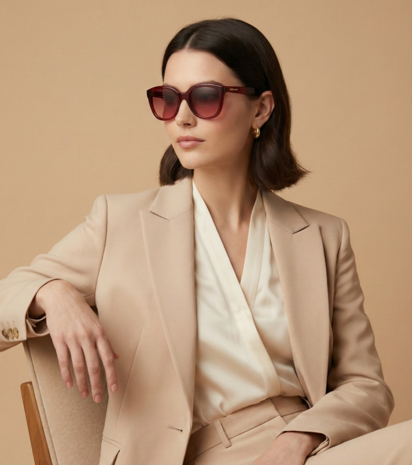 SALVATORE FERRAGAMO Salvatore Red Cat Eye Ladies Sunglasses (Arriving In Delhi) image 1