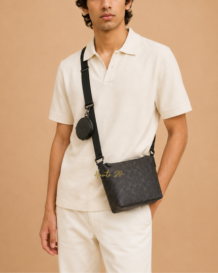 COACH Small Finn Crossbody Bag With Pouch In Signature Canvas