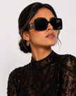 VERSACE Dark Gray Rectangular Ladies Sunglasses