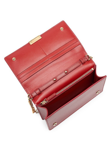 VERSACE Greca Goddess Leather Wallet-On-Chain - Parade Red image 0