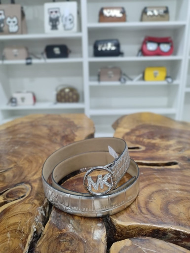 MICHAEL KORS  Belt with MK Logo  Silver (3-4 Weeks Ship) image 2