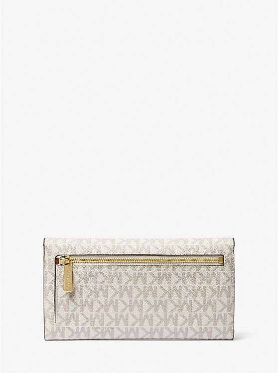 [AT DELHI] Michael Kors Jet Set Large Logo Trifold Wallet - Vanilla image 2