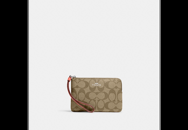 Corner Zip Wristlet In Signature Canvas image 56