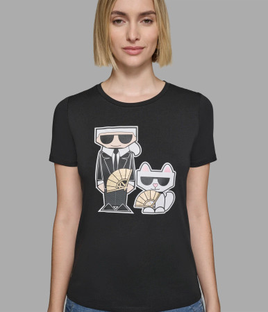 KARL LAGERFELD PARIS Karl And Choupette Fan Tee image 0