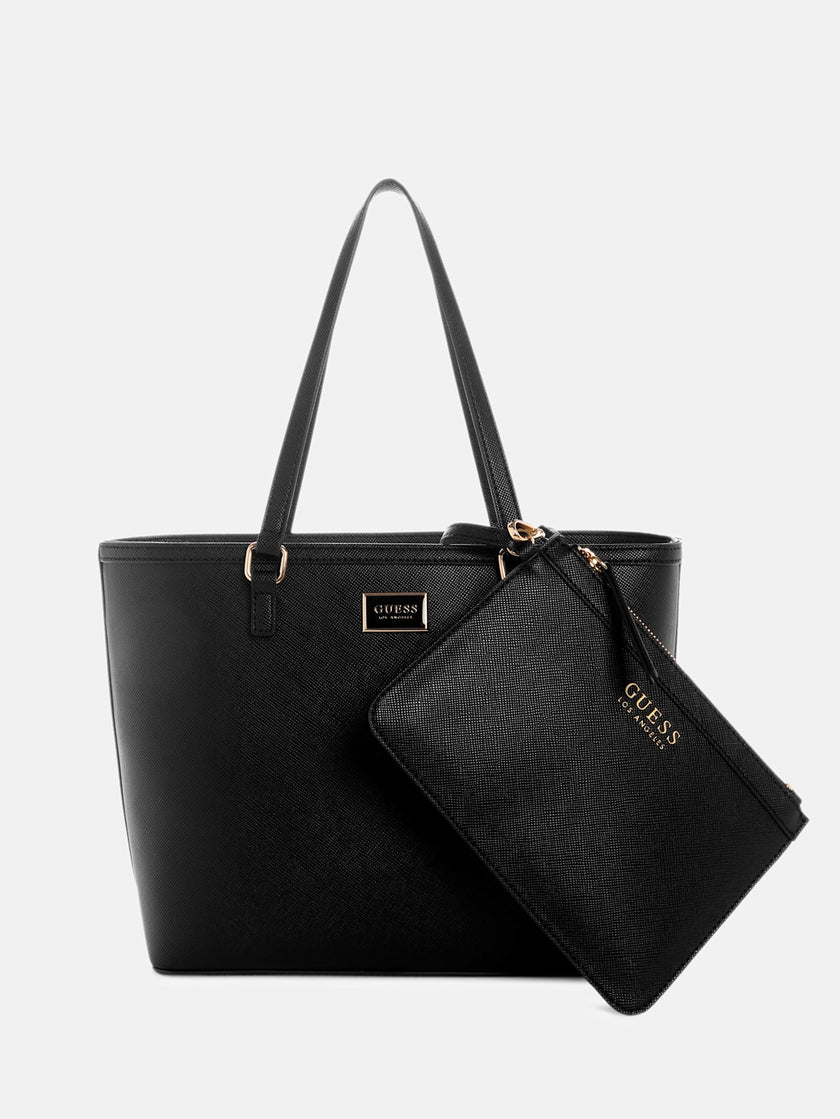 Guess Hilda Saffiano Tote - Black image 0