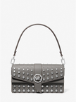 MICHAEL KORS Greenwich Medium Studded Saffiano Leather Shoulder Bag - Heather Grey image