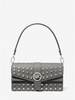MICHAEL KORS Greenwich Medium Studded Saffiano Leather Shoulder Bag - Heather Grey image