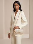 [AT DELHI]  JIMMY CHOO Emmie Soft Gold Metallic Linear Leather Clutch image 0
