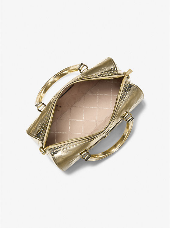 [AT DELHI] MICHAEL KORS Jet Set Medium Metallic Logo Debossed Satchel image 2