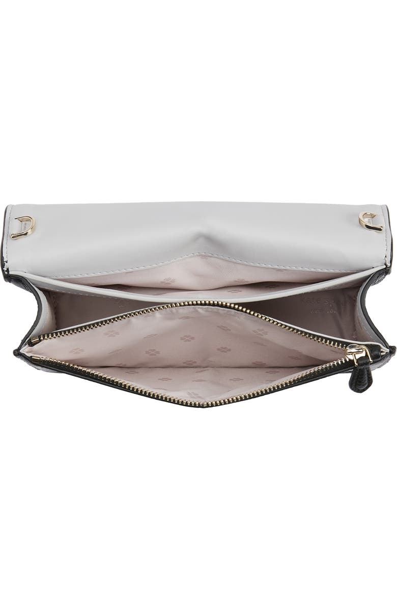 KATE SPADE Knott Pebbled Leather Flap Crossbody Bag - Black image 3