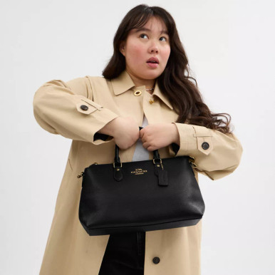 COACH Georgia Satchel Bag - Gold/Black image 1