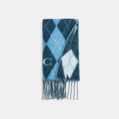 COACH Argyle Print Oversized Muffler -Light Mist image 1