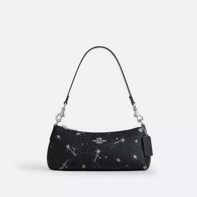 [ARRIVING] COACH Charlotte Shoulder Bag With Star Print - Silver/Black Multi image 0