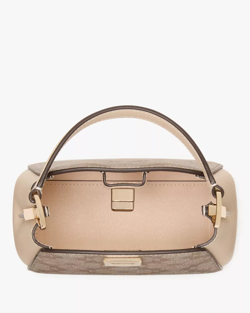 KATE SPADE  Spade Flower Pvc Mini Top Handle Crossbody - Dark Beige Multi image 4