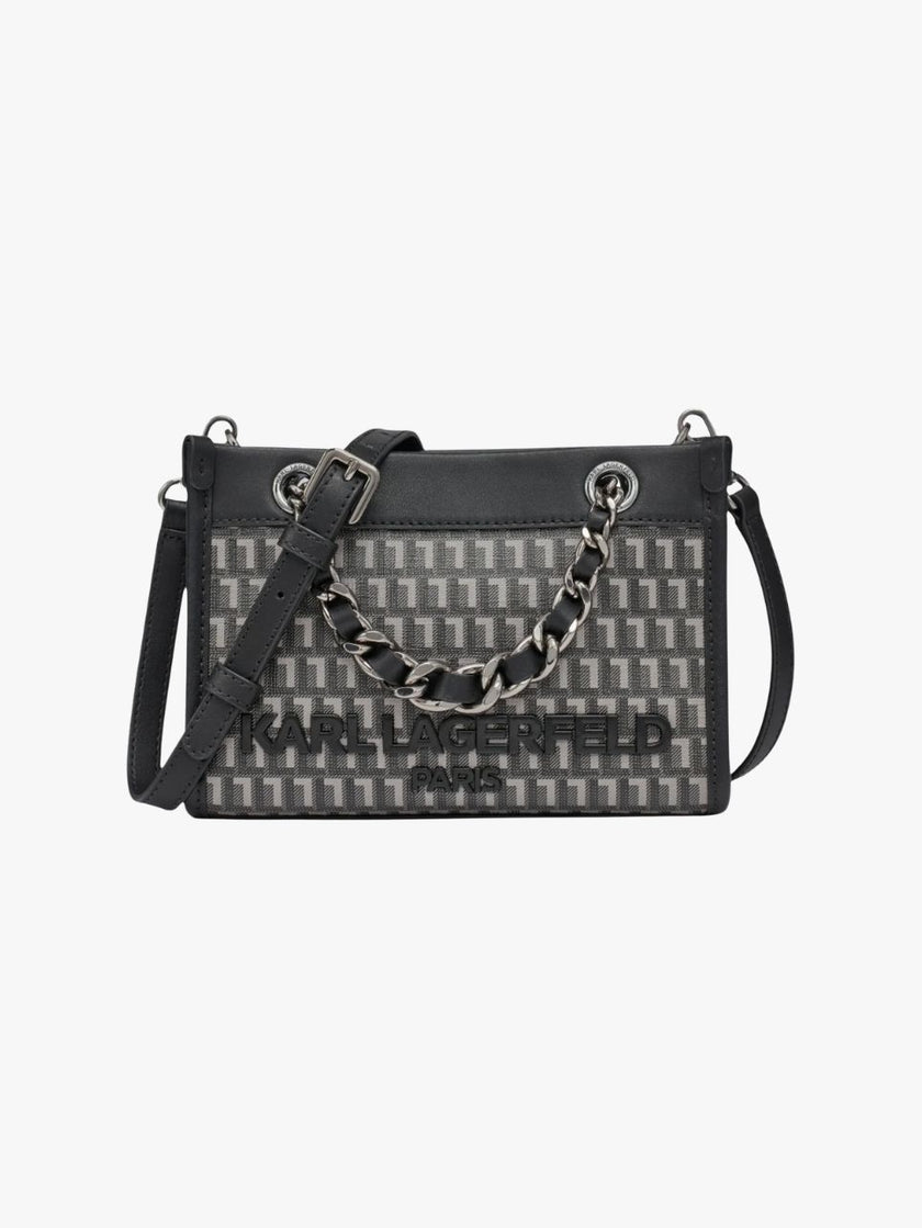 KARL LAGERFELD Mini Savoie Monogram Crossbody - Black image 0