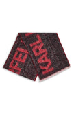 KARL LAGERFELD Logo Fluffy Blanket Scarf - Admiral Red (Arriving In Delhi) image 2