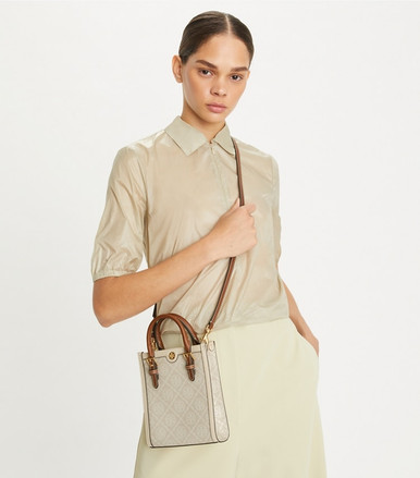 TORY BURCH Mini T Monogram Tote - Ivory image 0