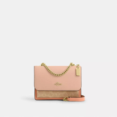 COACH Mini Klare Crossbody Bag In Colorblock Signature Canvas - Cream/Sand image 1