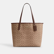 COACH City Tote Bag In Signature Canvas - Gold/Tan/Brown image 4