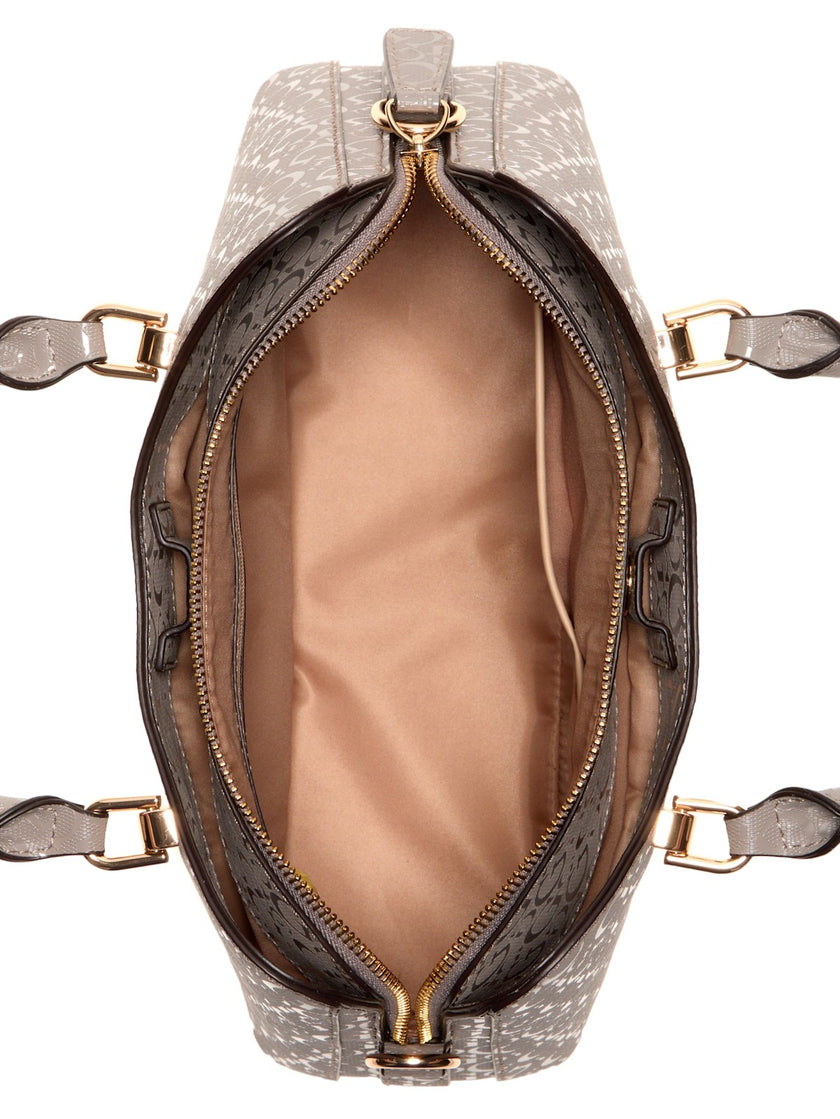 Guess Kiran Logo Shine Satchel - Gray image 3