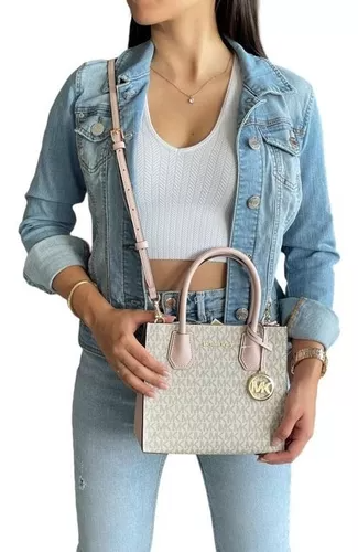 [ARRIVING] MICHAEL KORS Mercer Medium Logo and Leather Accordion Crossbody Bag - Pwd Blsh image 2