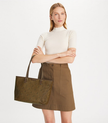 TORY BURCH Small Ever-Ready Zip Tote - Chocolate image 0
