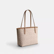 COACH Medium City Tote Bag In Signature Canvas - Silver/Sand/Taupe image 1