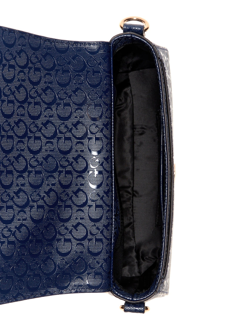 Guess Lumina Logo Shine Shoulder Bag - Blue image 3