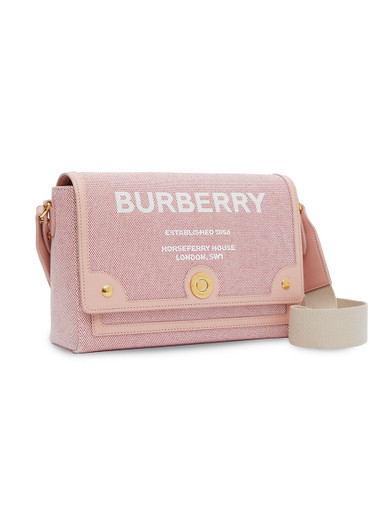 BURBERRY Medium Note Canvas Crossbody Bag - Bright Red image 0