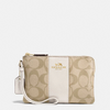 Corner Zip Wristlet In Signature Canvas - White image